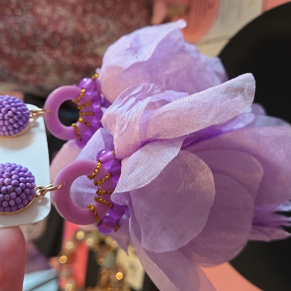 Private Label Lavender Petals Statement Earrings - image 4